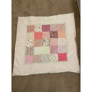 Pink patchwork baby quilt 31x31